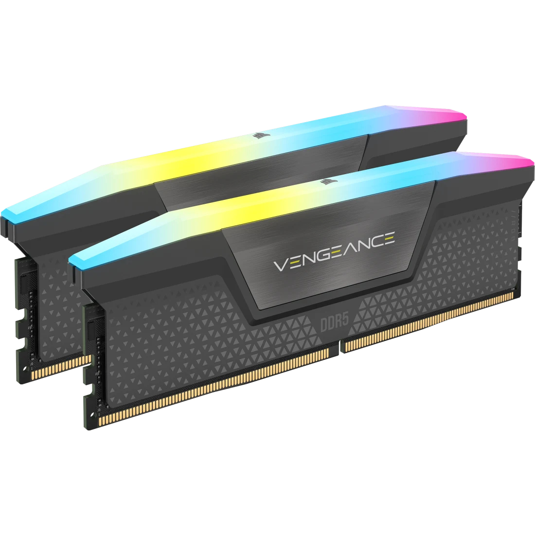 Corsair Memorie DDR5, 64GB, KIT 2x32GB, 6000MT/s, C38, 1.35V, XMP&EXPO, Negru, RGB, Vengeance "CMH64GX5M2B6000Z38"