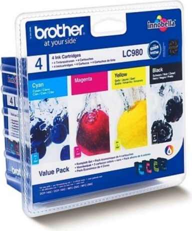 Cartus Cerneala Original Brother CMYK, LC980VALBP, pentru DCP-145C|165C|195C|365C|375C|MFC-250C|290C|295CN, 1x 300,3x295, (timbru verde 0.15 lei), "LC980VALBP"