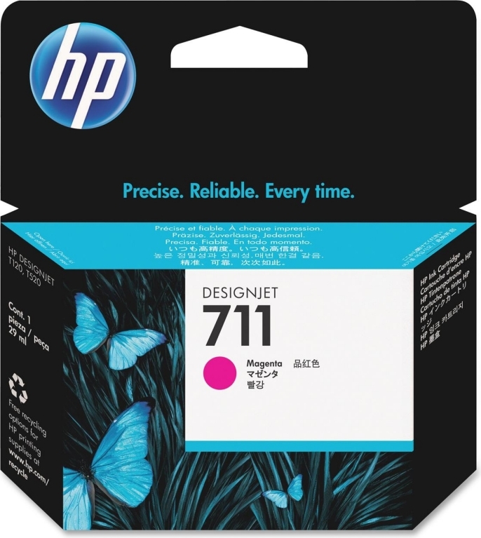 Cartus Cerneala Original HP Magenta, nr.711, pentru DesignJet T120|T520, 28ml, (timbru verde 0.15 lei), "CZ131A"