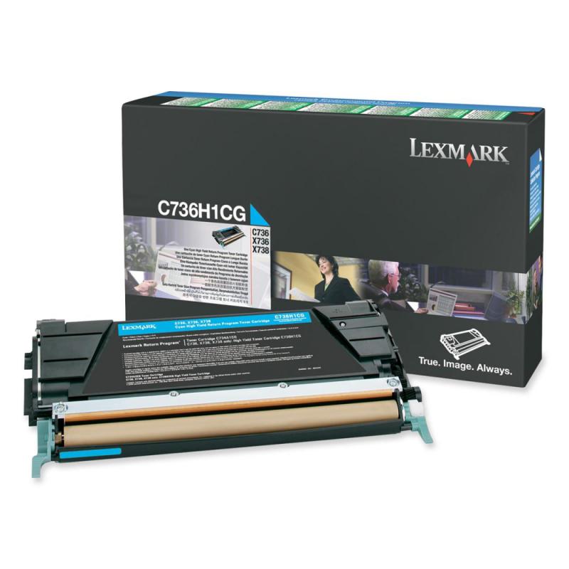 Toner Original Lexmark Cyan, C736H1CG, pentru C736|X736|X738, 1K, (timbru verde 1.2 lei) , "C736H1CG"