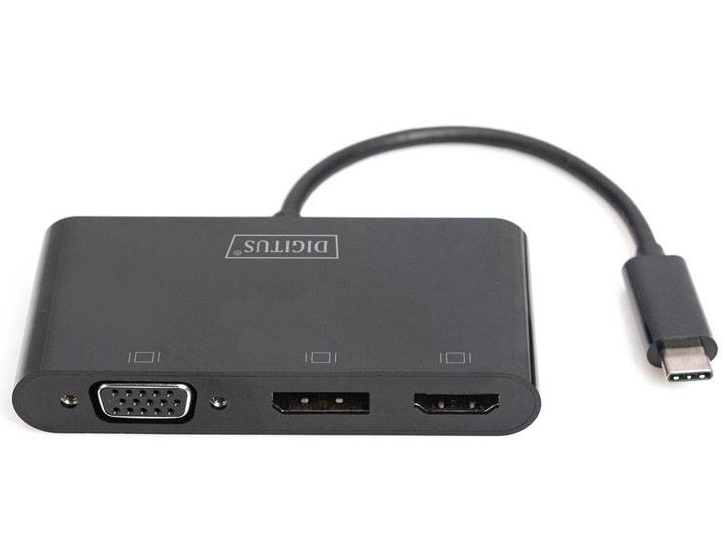 SPLITTER video DIGITUS DA-70859 Graphic Adapter HDMI/DP/VGA 4K 60Hz UHD/ FHD to USB 3.1 Type C audio black "DA-70859" (timbru verde 0.18 lei)
