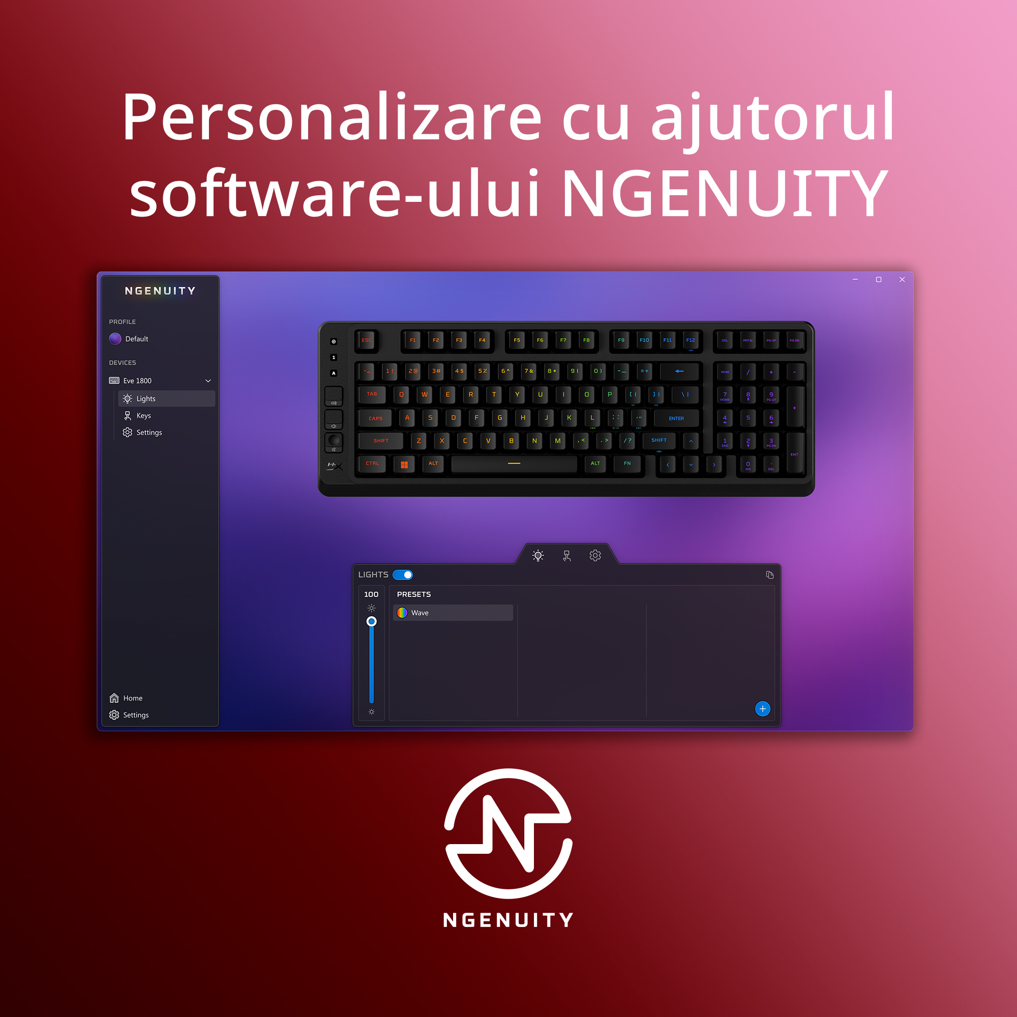 Tastatura HP HyperX Eve 1800GAM, negru"B7JE0AA" - imagine 3