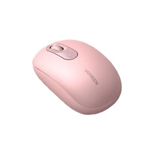 MOUSE Ugreen, "MU105" PC sau NB, wireless 2.4GHz, optic, 3/1 butoane/scroll, 2400 dpi, include baterie, roz "90686" (timbru verde 0.18 lei) - 6957303896868