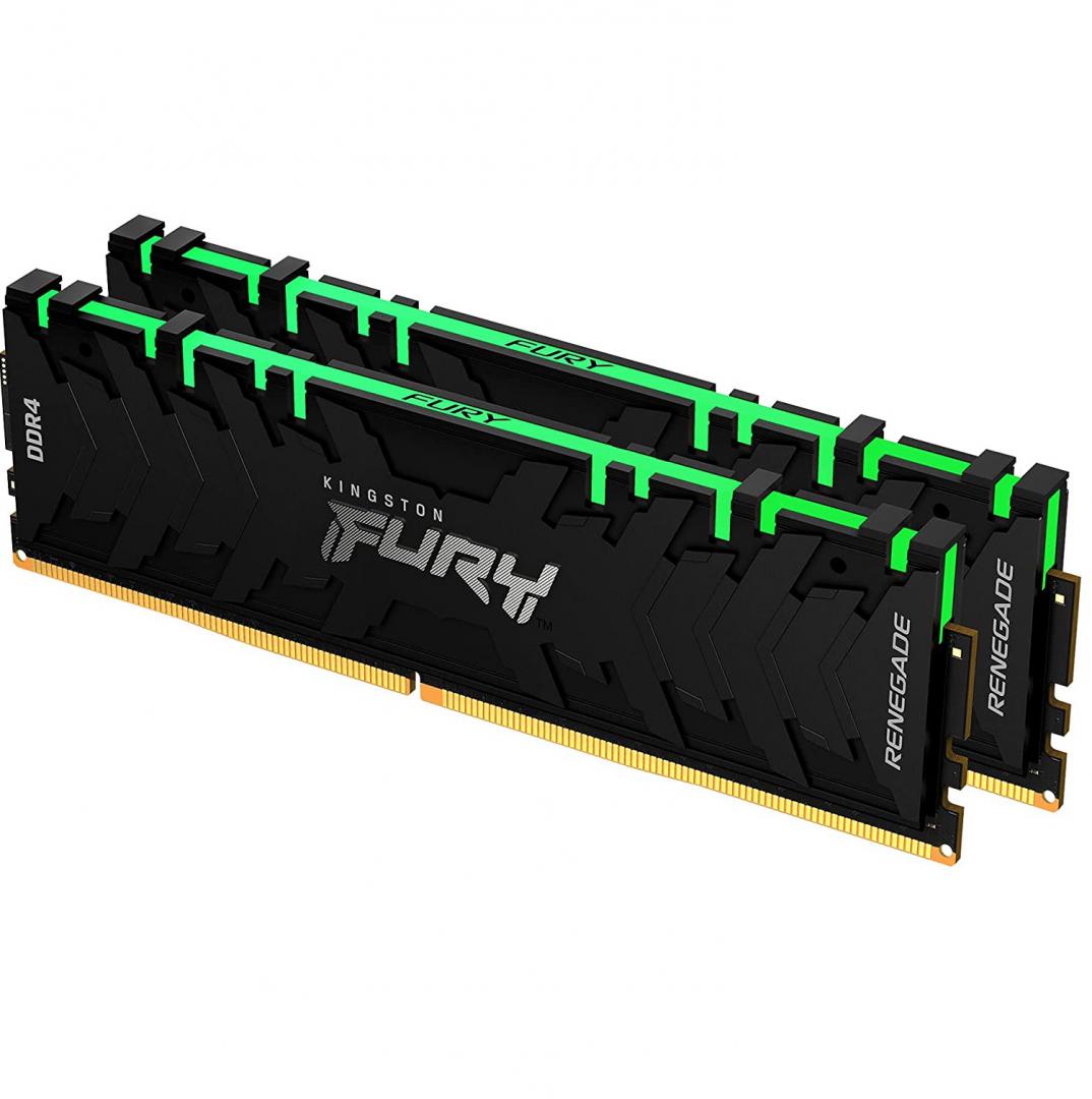 Memorie DDR Kingston - gaming FURY Renegade DDR4 32 GB, frecventa 3600 MHz, 16 GB x 2 module, iluminare RGB, "KF436C16RB1AK2/32"