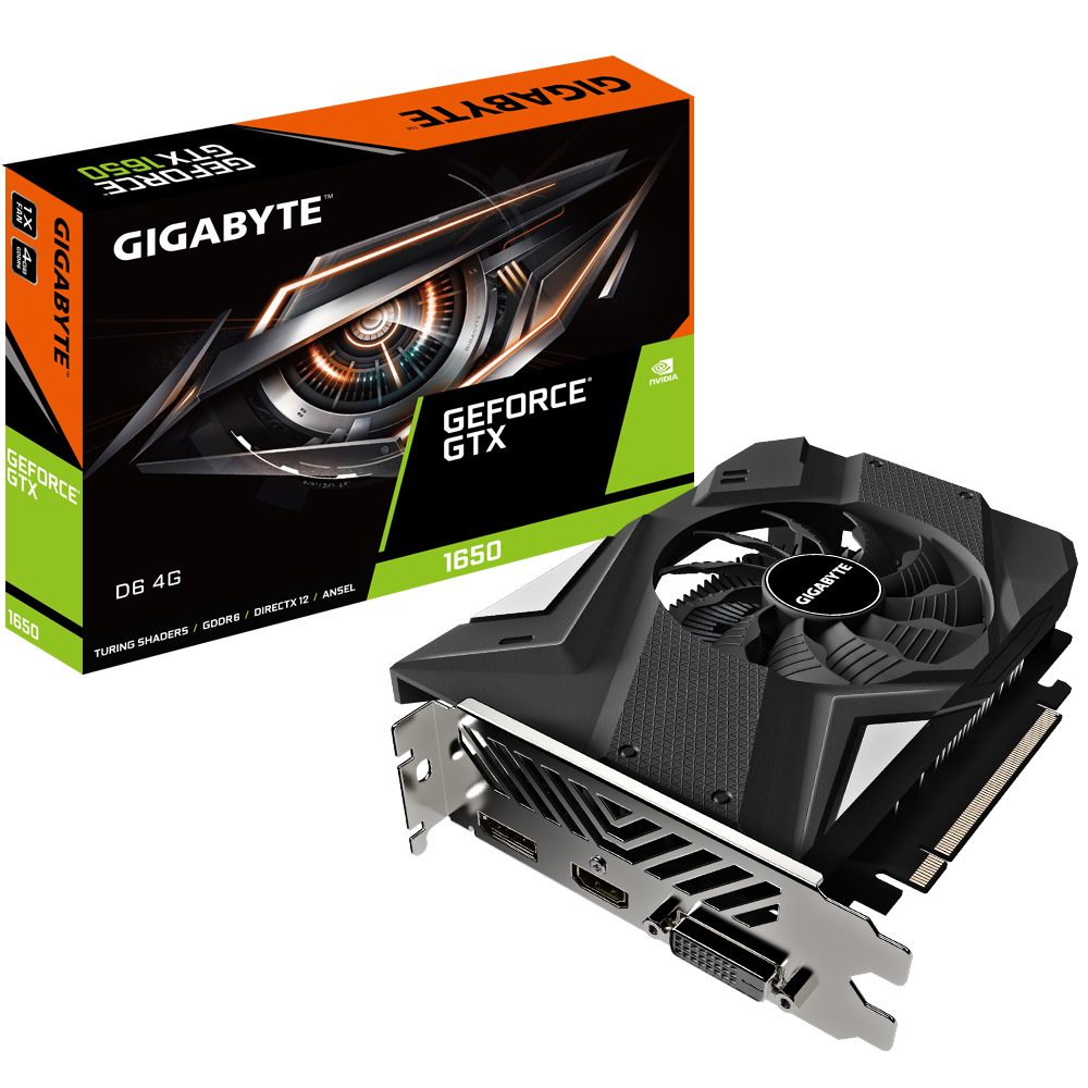 PLACA VIDEO GIGABYTE GTX 1650, 4GB GDDR6 128bit, N1656D6-4GD (V2.0) "N1656D6-4GD (V2.0)"