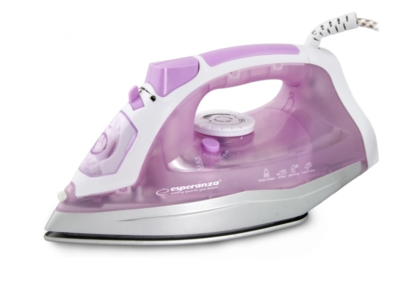 Fier de calcat Esperanza Tulle EHI004 ceramic 2400W Alb/Roz "EHI004" (timbru verde 2 lei)