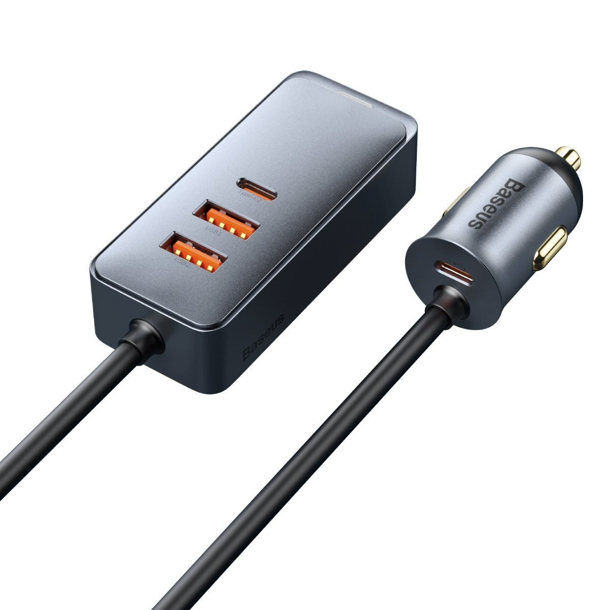 INCARCATOR auto Baseus Share Together PPS , 2 x USB max. 3A si 2 x USB Type-C max 3A, total output 120W, lungime cablu 1.5m, pt. bricheta auto, black "CCBT-A0G" (timbru verde 0.18 lei)-6953156206670