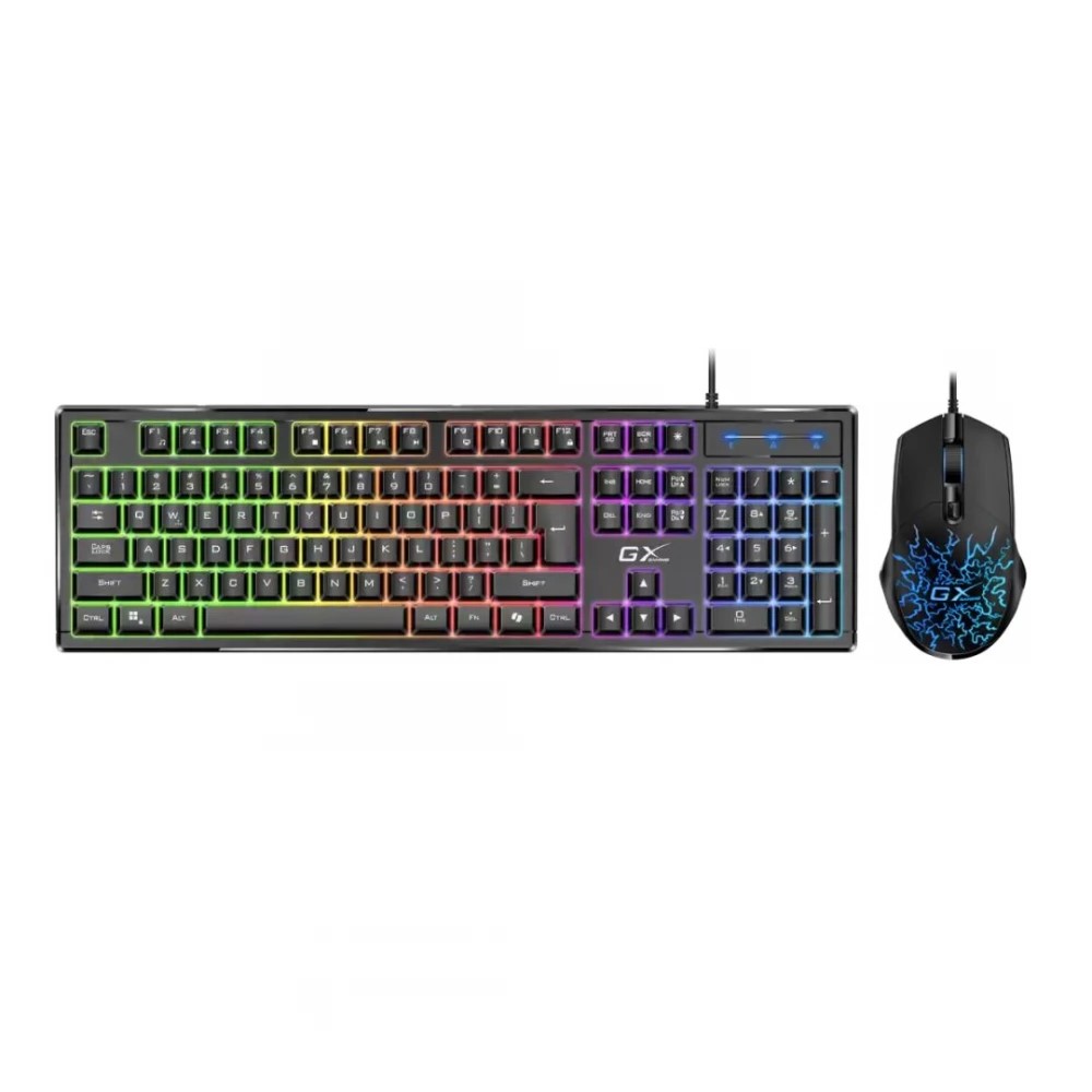 KIT gaming wired Genius "Scorpion KM-GX3", , cu fir USB-A, 104 taste mechanical-like , iluminare backlit RGB, tasta Copilot, MOUSE Scorpion M300, 2400dpi, RGB, negru, "31330011400" (timbru verde 0.8 lei) 4710268262404