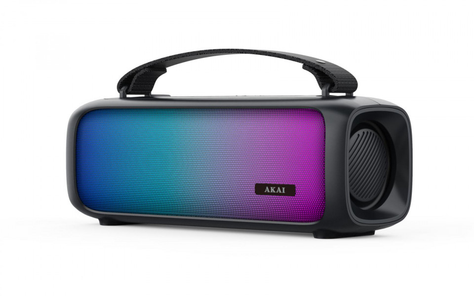 Boxa portabila AKAI "Active" 8W RMS, Bluetooth 5.1, acumulator 1500 mAh, RGB, negru, "ABTS-08 BK" (timbru verde 0.8 lei)