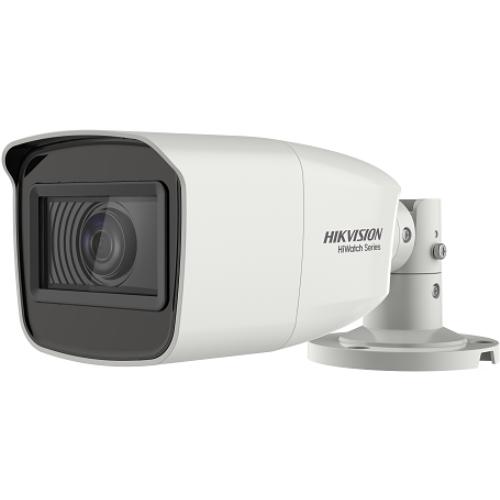 CAMERA supraveghere HIKVISION bullet, pt. exterior, dist. IR 70 m, lentila varifocala 2.7 - 13.5MM, 2 Mpx, cu fir, carcasa metal, "HWT-B323-Z" (timbru verde 0.8 lei)