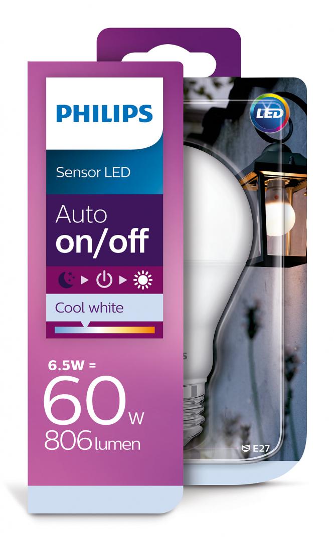 BEC LED Philips, soclu E27, putere 6.5W, forma clasic, lumina alb rece, alimentare 220 - 240 V, "000008718696739426" (timbru verde 0.45 lei)