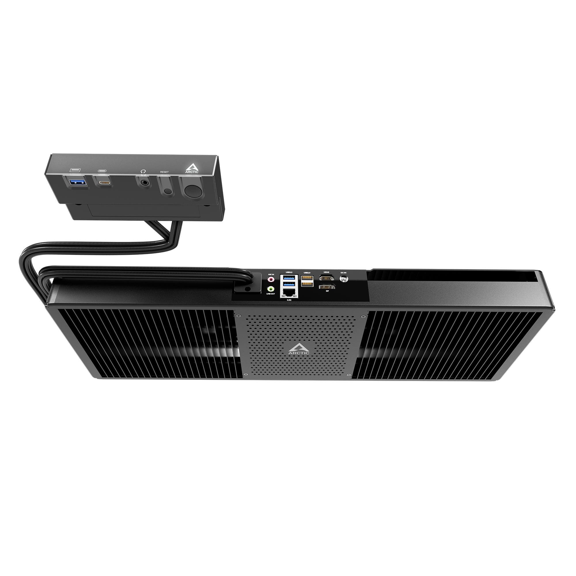 Mini PC Arctic Senza 5700G, prindere sub birou, AMD Ryzen 5 5700G, 32 GB DDR4 3200Mhz, 1 TB SSD M.2, 2500 Mbps, Wi-Fi 6E, Bluetooth 5.3, Windows 11 Home, sursa 119.7 W, USB x 6, HDMI, DisplayPort, audio "ACPCC00002A" - (timbru verde 7 lei)