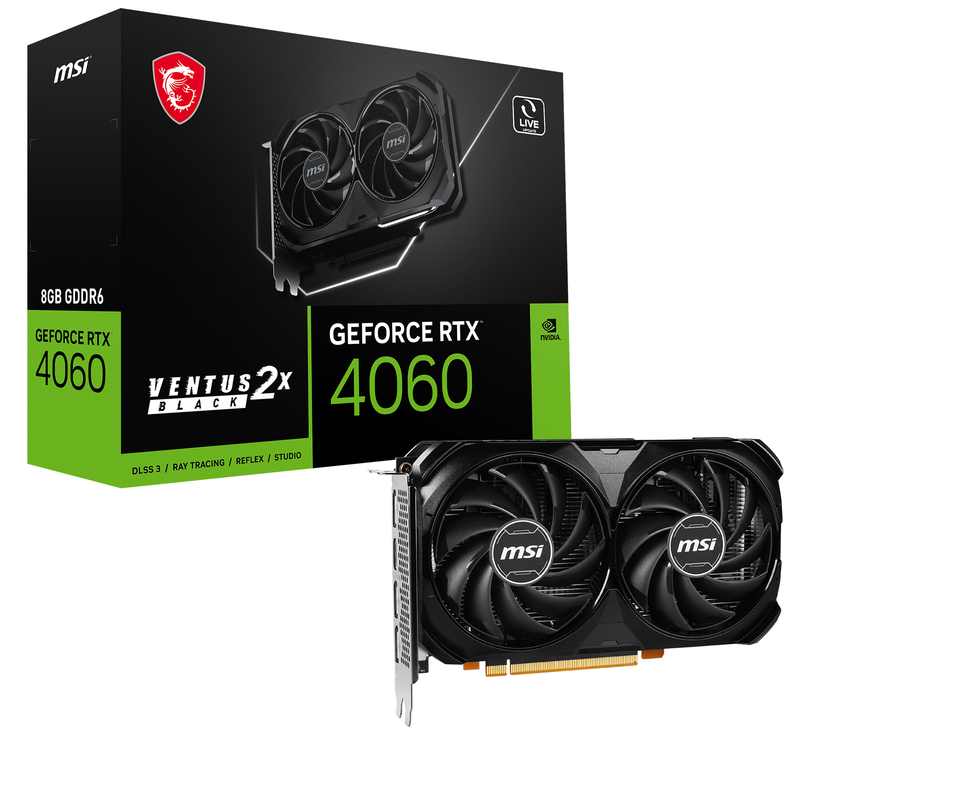 GeForce RTX 4060 VENTUS 2X BLACK 8 GB "GEFORCE RTX 4060 VENTUS 2X BLACK 8G"