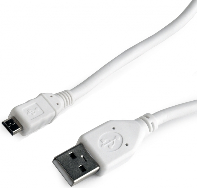 CABLU alimentare si date GEMBIRD, pt. smartphone, USB 2.0 (T) la Micro-USB 2.0 (T), 1m, alb, "CCP-mUSB2-AMBM-W-1M" (timbru verde 0.08 lei)