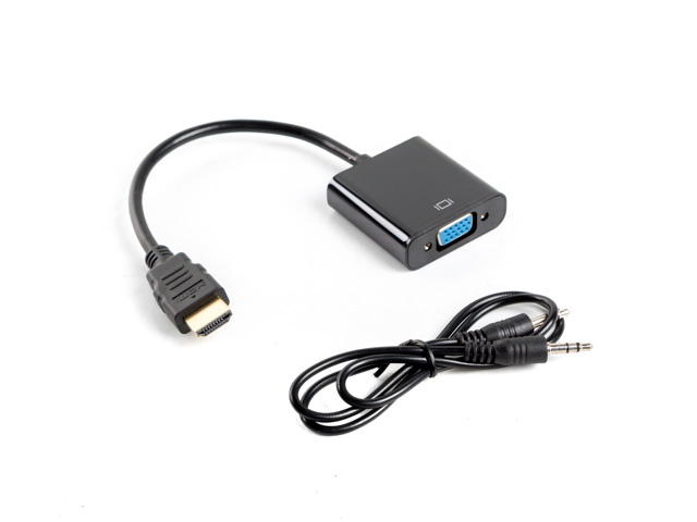 Cablu adaptor HDMI(M) VGA(F) "AD-0017-BK" (timbru verde 0.8 lei)