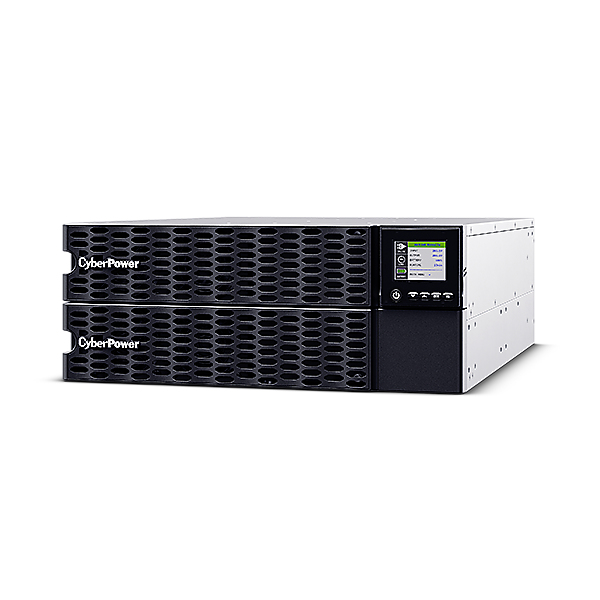 UPS CYBER POWER Online dubla conversie cu sin. pura, cu management, Rack 4U, LCD, 10000VA/10000W, 10x IEC, baterie 16x 12V/9Ah, incarcare pana la 4h, USB, RS232, slot SNMP, APFC, LCD col, EPO, EBM, GreenP, "OL10KERTHD" (timbru verde 88 lei)