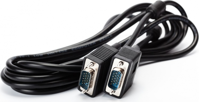 CABLU video SPACER, VGA (T) la VGA (T), 3m, cupru, ecranat, negru, "SPC-VGA-10" (timbru verde 0.8 lei)