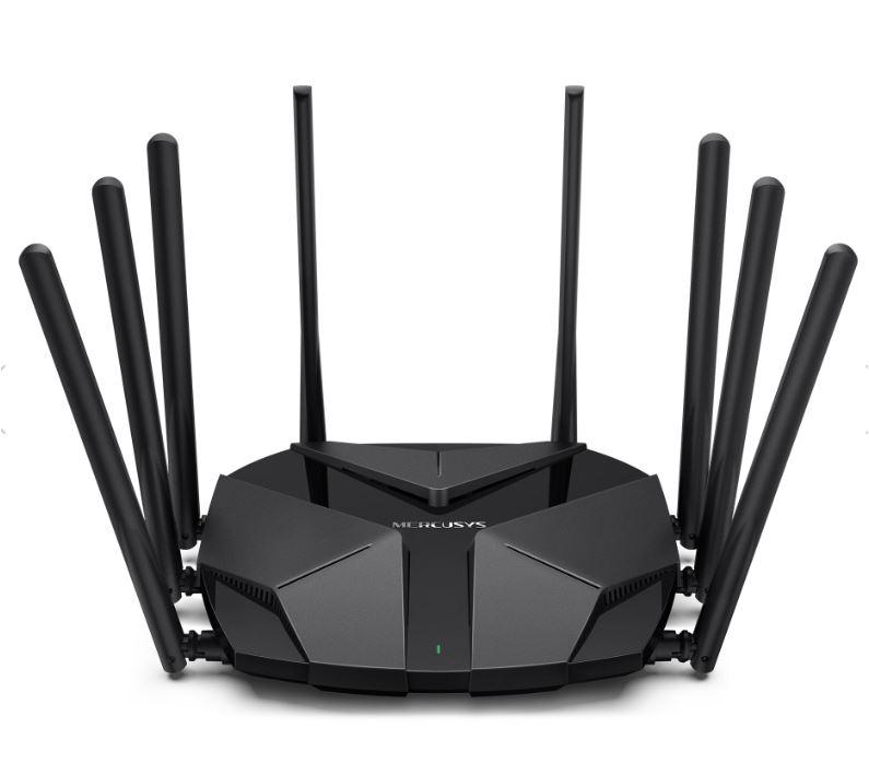 ROUTER MERCUSYS wireless 6000Mbps, 3 porturi LAN Gigabit, 1 port WAN 2.5 Gigabit, Dual Band AX6000 8 x antene externa, Wi-Fi 6, "MR90X" (timbru verde 0.8 lei)