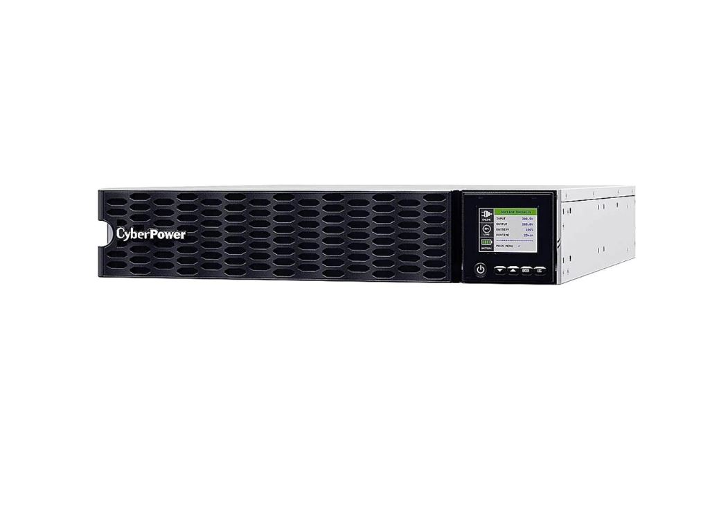 UPS CYBER POWER Online dubla conversie cu sin. pura, cu management, Rack 2U, LCD, 6000VA/6000W, 6x IEC, baterie 12x 12V/7Ah, incarcare pana la 4h, USB, RS232, slot SNMP, APFC, LCD col, EPO, EBM, GreenP, "OL6KERTHD" (timbru verde 40 lei)