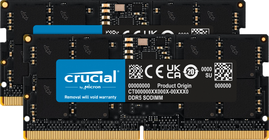 Memorie Crucial DDR5 - 48GB - 5600 - CL - 46(2x 24 GB) dual kit, RAM (black, CT2K24G56C46S5) "CT2K24G56C46S5"