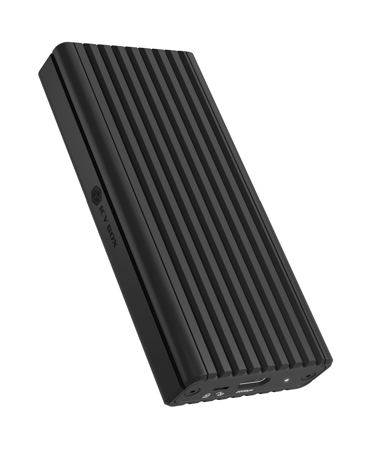 RACK Icy Box SSD, M.2 PCIe (NVMe) 30/42/60/80 mm, thermal pad, toolless cover, write orotection switch, USB 3.2 Gen2x2 Type-C, aluminiu, negru, "IB-1917M-C32a" (timbru verde 0.8 lei)