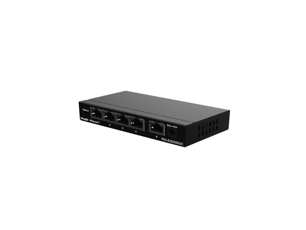 Switch Reyee, RG-ES205GC, 5-Port GigabitSmart Cloud Mananged PoE Switch, RJ45 "RG-ES205GC" (timbru verde 2 lei)