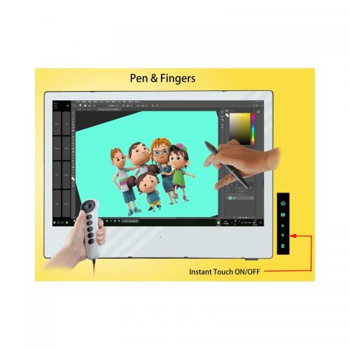 MONITOR Yiynova - signage interactiv 27", LED, Full HD, Format 16:9; Dual Touch "MVP27U+DF" (timbru verde 15 lei)