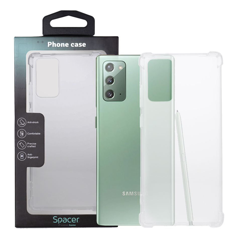 Husa Samsung Galaxy Note 20 Spacer, transparenta, grosime 1.5mm, protectie suplimentara antisoc la colturi, material flexibil TPU "SPPC-SM-GX-N20-CLR"