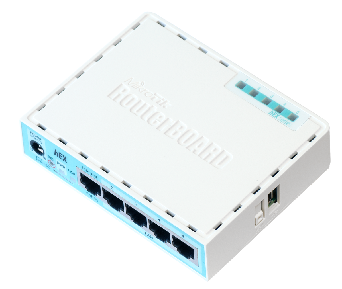 ROUTER MIKROTIK, porturi Gigabit x 4, CPU dual core 880 MHz, 256 MB RAM, USB, microSD, "RB750GR3" (timbru verde 0.8 lei)