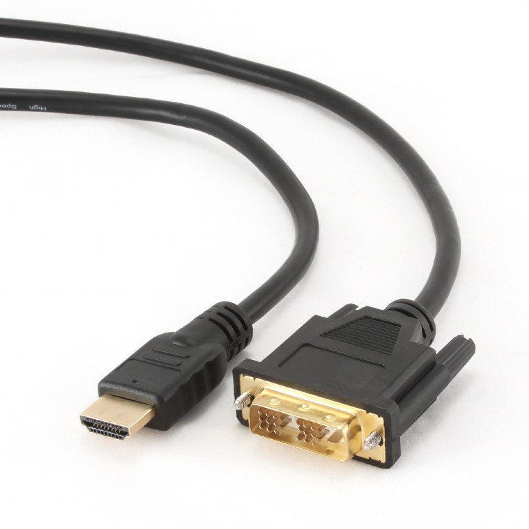 CABLU video GEMBIRD, adaptor HDMI (T) la DVI-D SL (T), 4.5m, conectori auriti, negru, "CC-HDMI-DVI-15" (timbru verde 0.8 lei)
