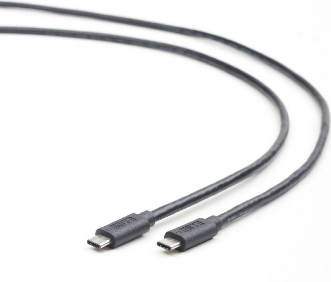 CABLU alimentare si date GEMBIRD, pt. smartphone, USB 3.1, USB Type-C (T) la USB Type-C (T), 1m, conectori auriti, negru, "CCP-USB3.1-CMCM-1M" (timbru verde 0.08 lei)