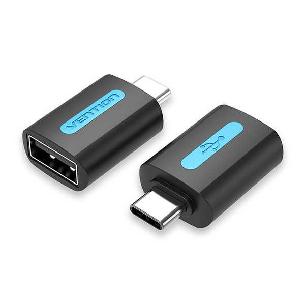 Adaptor USB OTG Vention, USB Type-C (T) la USB 2.0 (M), rata transfer 480 Mbps, invelis PVC, negru, "CDTB0" (timbru verde 0.03 lei) - 6922794755253