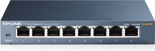 SWITCH TP-LINK 8 porturi Gigabit. carcasa metalica "TL-SG108" (timbru verde 2 lei)