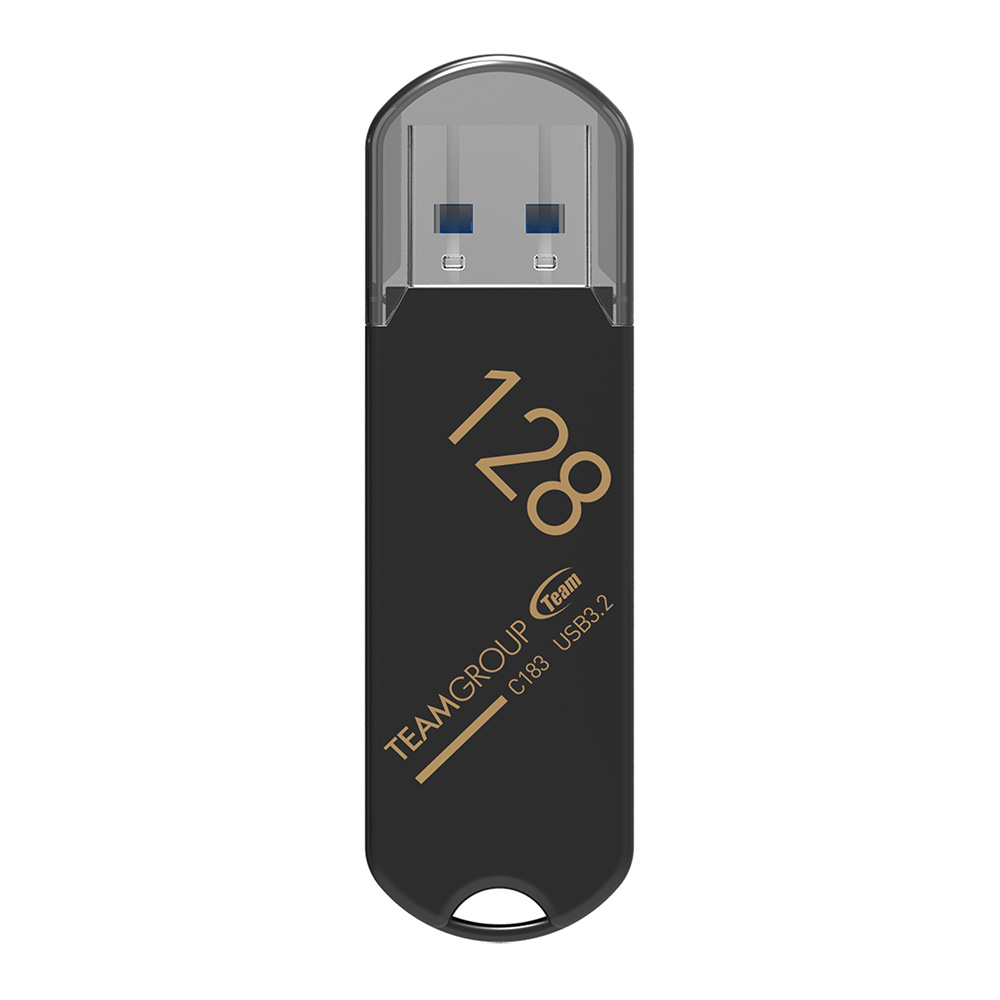 MEMORIE USB 3.2 TEAMGROUP C183, 128 GB, plastic, negru "TC1833128GB01" (timbru verde 0.03 lei)