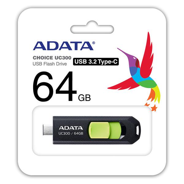 USB 64GB ADATA ACHO-UC300-64G-RBK, "ACHO-UC300-64G-RBK" (timbru verde 0.03 lei)