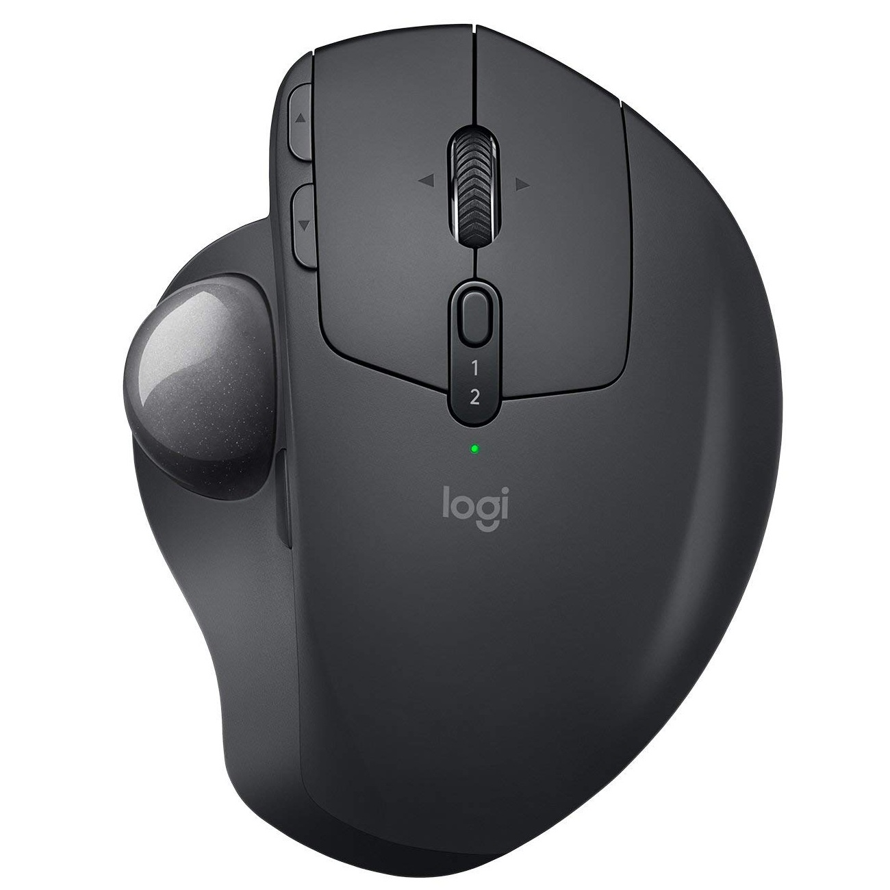 MOUSE LOGITECH, "MX Ergo", PC sau NB, wireless, Bluetooth, optic, 2000 dpi, butoane/scroll 8/1 | trackball, ergonomic, Unifying Receiver, negru, "910-005179" (timbru verde 0.18 lei)