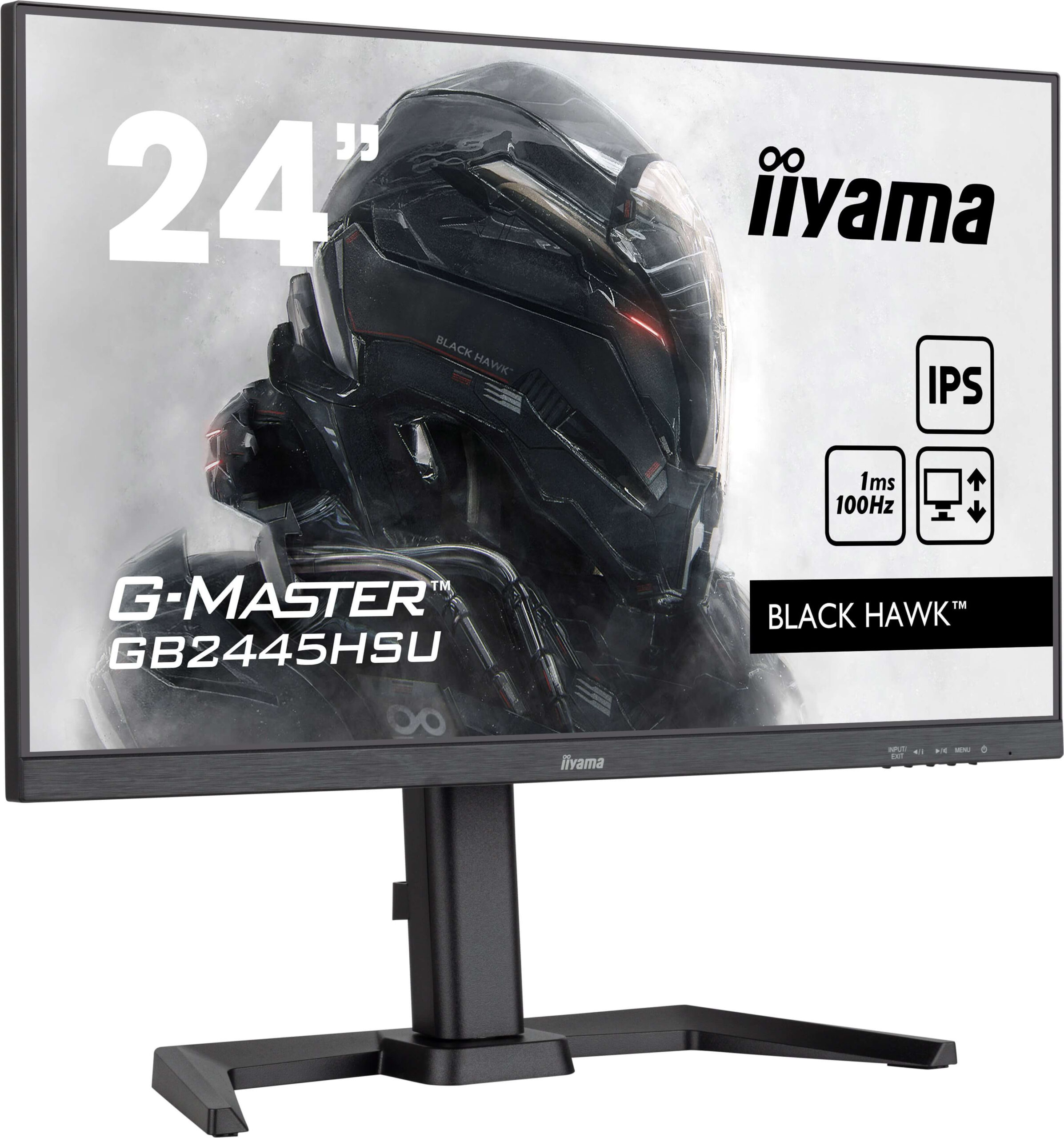 IIYAMA Monitor LED GB2445HSU-B2 23.8" 1920x1080 100Hz 300cd 1300:1 1ms HDMI DP USB Tilt HAS "GB2445HSU-B2" (timbru verde 7 lei)