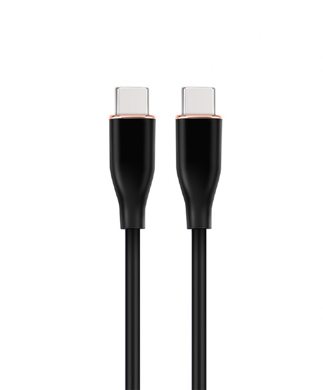 CABLU alimentare si date GEMBIRD, pt. smartphone, USB 2.0 Type-C (T) la USB 2.0 Type-C (T), 60W, 1.5m, protectie silicon, negru, "CC-USB2S-CMCM-1.5M-BK" (timbru verde 0.08 lei)