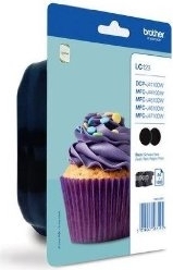 Dual-Pack Original Brother Black, LC123BKBP2, pentru DCP-J4110| MFC-J4410|J4510|J4610|J4710|J6520|J6920, 2x600, (timbru verde 0.15 lei), "LC123BKBP2"
