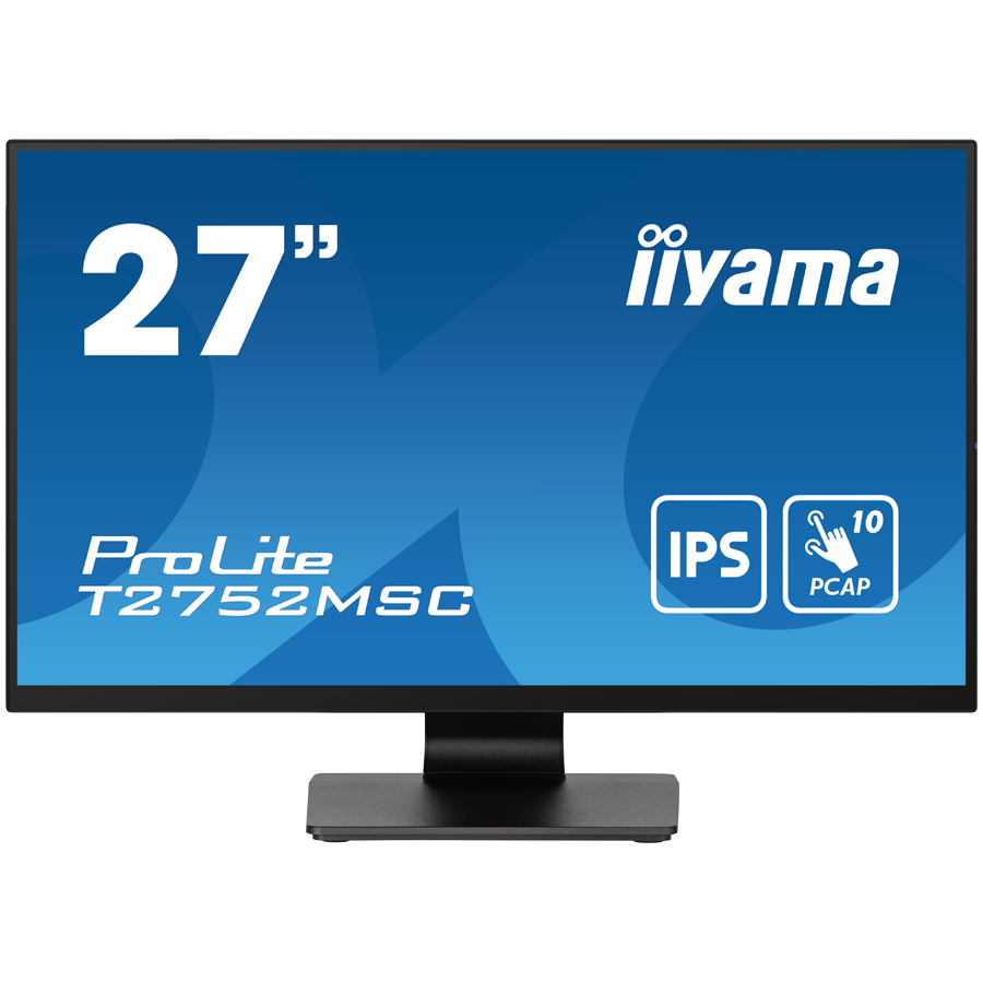 Iiyama ProLite T2752MSC-B1 - LED monitor27" touchscreen 1920 x 1080 Full HD (1080p) @ 60 Hz IPS 400 cd/m2 1000:1 5 ms HDMI DisplayPort speakers black matte "T2752MSC-B1" (timbru verde 7 lei)