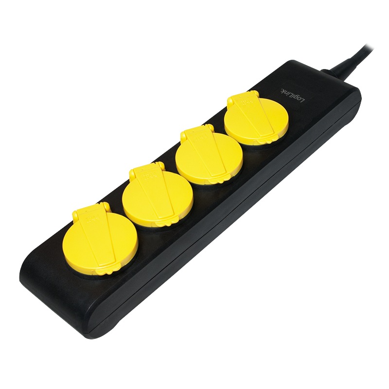 PRELUNGITOR LOGILINK, Schuko x 4, conectare prin Schuko (T), cablu 1.4 m, 16 A, protectie stropire cu apa, negru, "LPS212" (timbru verde 0.18 lei)