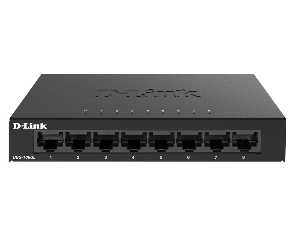 SWITCH D-Link, Gigabit x 8, carcasa metalica, "DGS-108GL" (timbru verde 2 lei)