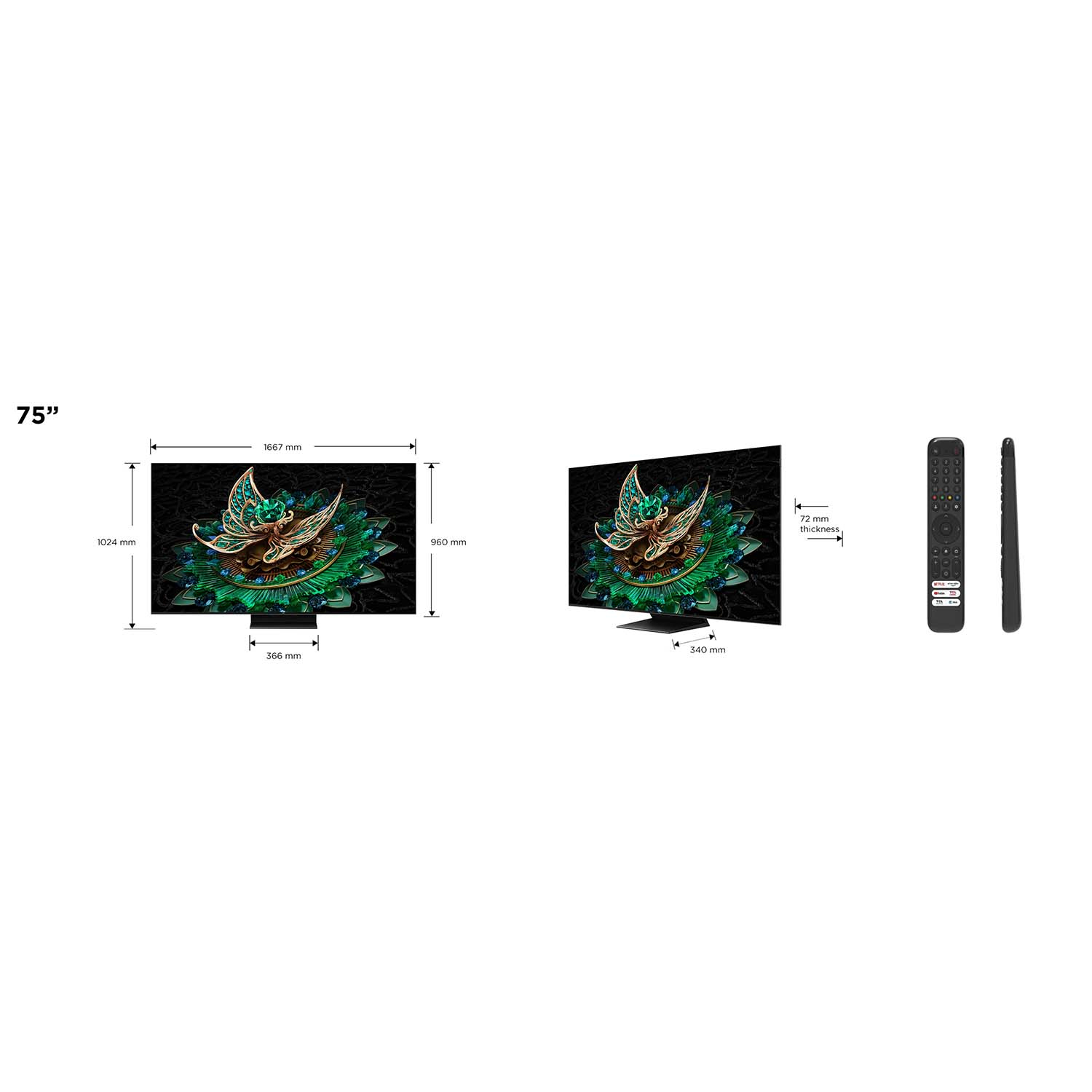 Mini LED TV 4K 75(190cm) TCL 75C765 "75C765" (timbru verde 15 lei)