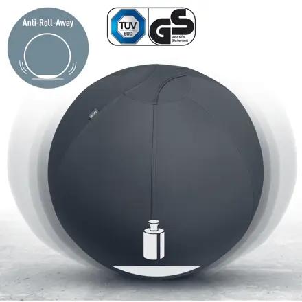 MINGE ergonomica Leitz Ergo, pt. sezut si fitnes, certificare IGR, suporta pana la 120 Kg, diametrul 550 mm, pt. persoane cu inaltime intre 135-155 cm, cu functie de oprire, 2.6 Kg, gri, "65410089"