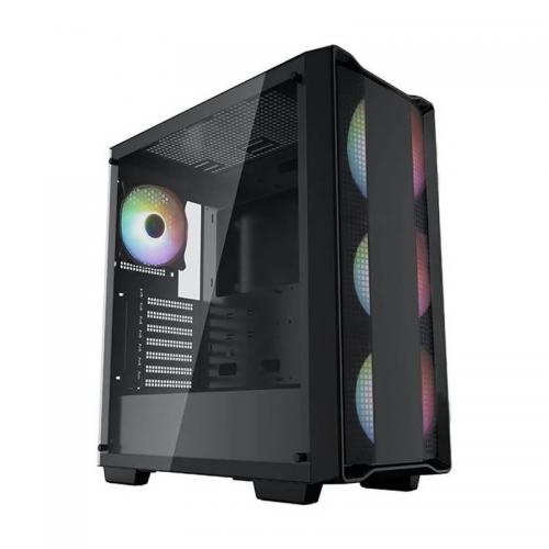 CARCASA DeepCool "CC560 ARGB V2", Middle Tower, ATX, fara sursa, 4xfan, USB 3.2 gen 1 x 1, USB 2.0 x 2, audio, PSU shroud, 7 sloturi expansiune,ARGB, negru "R-CC560-BKTAA4-G-2" (timbru verde 0.32lei)