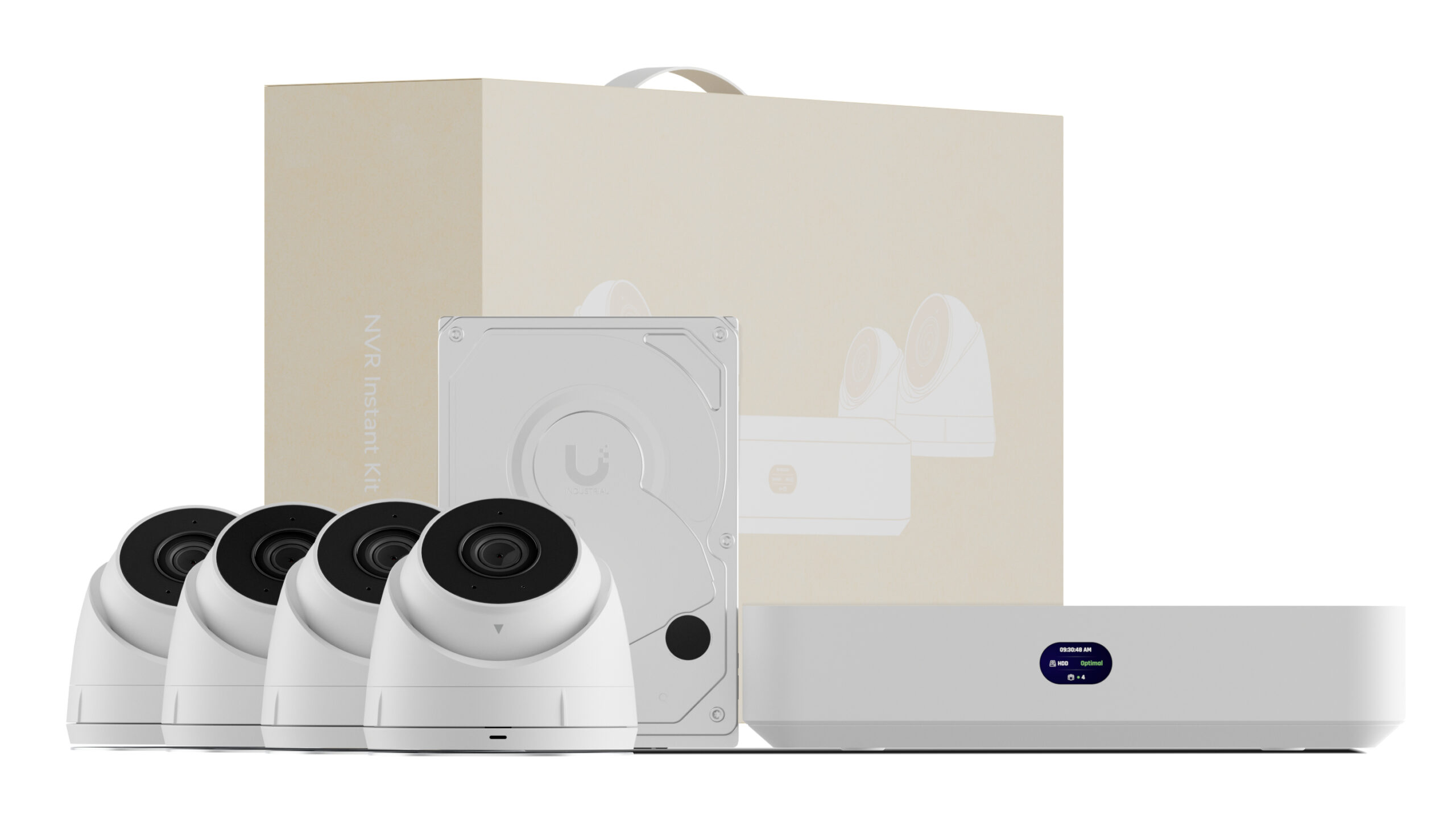 Ubiquiti UniFi UNVR-Instant-KIT-EU Compact Protect NVR Kit, includes (1) UniFi Protect NVR Instant with (4) G5 Turret Ultra cameras and (1) 1TB HDD "UNVR-INSTANT-KIT-EU" (timbru verde 2 lei)