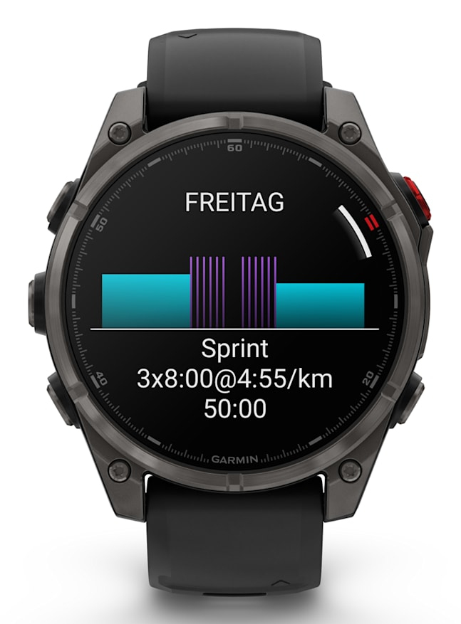 Smartwatch fenix 8 Pro 47 mm, AMOLED, Sapphire, Titanium with Graphite/black silicone band"010-03198-11" - imagine 9