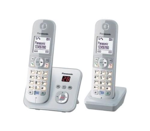 Telefon Panasonic DECT Twin, KX-TG6822GS, robot telefonic, caller ID, argintiu, "KX-TG6822GS" (timbru verde 0.8 lei)