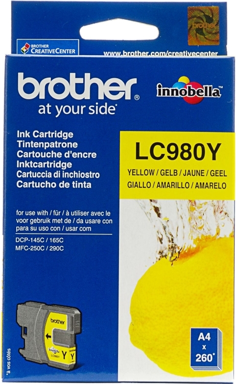 Cartus Cerneala Original Brother Yellow, LC980Y, pentru DCP-145C|165C|195C|365C|375C|MFC-250C|290C|295CN, 295,, (timbru verde 0.15 lei), "LC980Y"