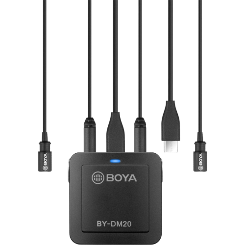 Boya Kit lavaliera dubla, 2x 1,90m, USB-C + Jack 3.5 pentru PC, iOS si Android "BY-DM20" (timbru verde 0.18 lei)